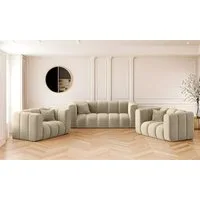 Kaiser Möbel Loungeset Sofagarnitur 2+1+1 Couchgarnitur serie Grand Stoff Haga und Salvador
