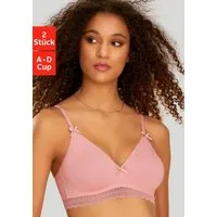 petite fleur by Lascana Bralette-BH (Packung, 2 Stück) ohne Bügel, mit Spitzenband, aus weicher Baumwolle, bequemer BH
