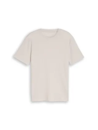 Denim Tom Tailor - T-Shirt mit Waffelstruktur clouds grey - Gr. - L