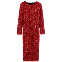 Next Paillettenkleid Langarm-Midikleid mit Pailletten + Rückenschleife (1-tlg)