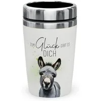 La Vida Thermobecher Thermobecher Isolierbecher Kaffeebecher To Go 240ml la vida Esel, Material: Edelstahl, Kunststoff