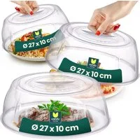 uandu home Mikrowellenbehälter Mikrowellen Abdeckung, Mikrowellengeschirr, Microwellenabdeckungen, (Küche Aufbewahrung & Organisation, Microwellengerät, Abdeckhaube, Microwave Cover, 3-tlg., Ø 27x10 cm)