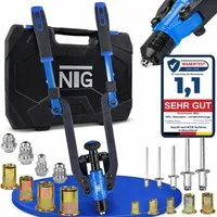 NTG Nutzfahrzeug Technik GmbH Blindnietzange Nietmutternzange Set 2 In 1 Nietmutter 86 tlg. + Aufbewahrungskoffer