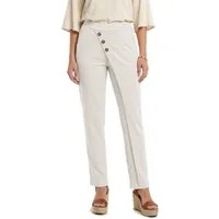 dy_mode Schlupfhose Damen Stoffhose Wickel-Optik High-Waist Schlupfhose in Unifarbe, High Waist, mit elastischem Bund