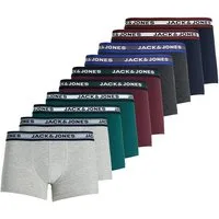Jack & Jones Retro Boxer 10er Pack Jacsolid (Spar-Set) Retro Short / Pant - Baumwolle - ohne Eingriff - Atmungsaktiv