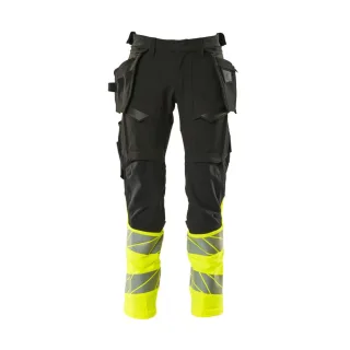 MASCOT Herren Hose mit Hängetaschen ACCELERATE SAFE Schwarz / Hi-vis Gelb 54 - 19131-711-0917-76C54