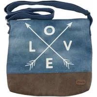 VewoTex Umhängetasche Damen » Maritimer Vintage Stil » Weiß/Blau/Braun ca. 28 x 32 cm (Einzelne Tasche, 1-tlg., Kein Set), » Damen Handtasche » maritime Tasche mit Schultergurt