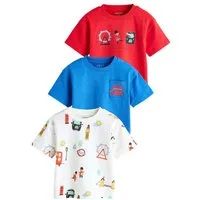 Next Langarmshirt Kurzarm-T-Shirts mit Grafik-Print im 3er-Pack (3-tlg)