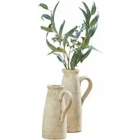 Mirabeau Tischvase Deko-Krug 2er Set Lilette antikbeige