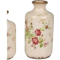 formano Dekovase Vintage Romantik, Höhe: 21cm, Farbe: Weiß, Motiv: Rosen