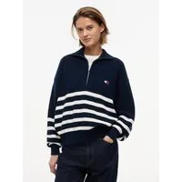 Tommy Jeans Troyer TJW STRIPE QUARTER ZIP SWEATER Baumwolle, mit Zipper, Streifen Design
