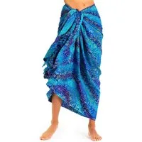 PANASIAM Sarong Pareo Tuch blickdicht Blautöne aus Viskose - Strandtuch & Wickelkleid, Viskose, Wickelrock - Bikini Cover-up - großes Schultertuch für Damen & Herren