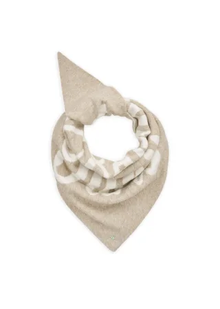 Gestricktes Dreieckstuch mit Paris-Schriftzug beige