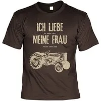 Bonvionn T-Shirt Funshirt - Ich liebe es wenn mich meine Frau Traktor fahren lässt Fun Lustig Bulldog Traktor