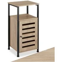 tectake Beistellschrank Nachtschrank, 38,5 x 31,5 x 81 cm, höhenverstellbare Kunststofffüße (Kleinschrank Durham, 1-St., in Industrial Holz hell, Eiche Sonoma) Holz und Stahl, 2 Ablagen, Staufach mit Magnettür und Einlegeboden