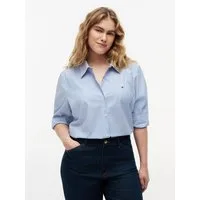 Tommy Hilfiger Curve Hemdbluse CRV ESS POPLIN REGULAR SHIRT in Großen Größen, Popeline Qualität, Logostickerei