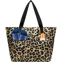 LARKSON Strandtasche Linn Strandtasche mit Reißverschluss (1-tlg), Große Beach Bag für Strand und Urlaub, Wasserabweisend