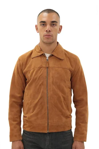 Harington-Jacke für Herren im Retro-Stil aus Ziegenveloursleder – Zürich