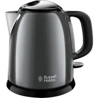 RUSSELL HOBBS Wasserkocher Colours plus grau 24993-70, 1 l, 2400 W, klein, 2400W, Schnellkochfunktion, Kalkfilter, Reisewasserkocher
