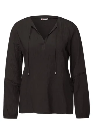 Street One - Strukturtunika mit Tape deep roast brown - Gr. - 40