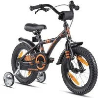 PROMETHEUS BICYCLES Kinderfahrrad HAWK 14 Zoll ab 4 Jahre, 1 Gang, Junge Mädchen Fahrrad Kinder mit Rücktrittbremse Stützräder