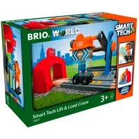 BRIO® Spielzeugeisenbahn-Erweiterung Brio World Eisenbahn Zubehör Smart Tech Verladekran 4 Teile 33827