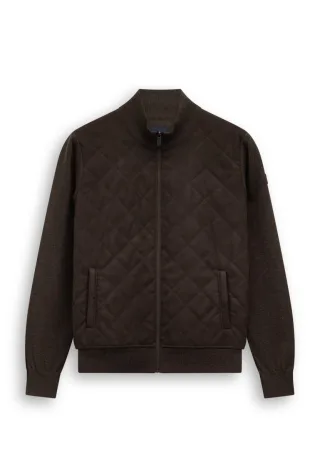 State of Art - Gesteppte Strickjacke braun - Gr. - M