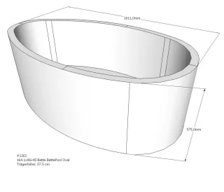 Neuesbad Wannenträger für Bette Pool Oval 164x96 oval SW13616