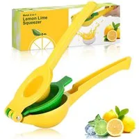Ophy 2in1 Zitruspresse 2-in-1 Zitruspresse für Zitronen & Limetten, manuelle Saftpresse, säurebeständig, spülmaschinenfest, gelb