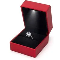Minicloss Schmuckkasten LED Valentinstag Ringschachtel Ring Samt Schmuck Etui Verlobung