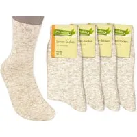 Die Sockenbude Basicsocken LEINEN (Bund, 4-Paar, beige melange) Baumwolle mit Leinen