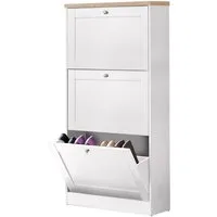 OTTO home Schuhschrank Heide Breite 70 cm, mit 3 Klappen und Facettenfront, Höhe ca. 130 cm