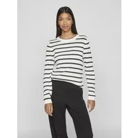 Vila Rundhalspullover VIDALO O-NECK L/S STRIPE KNIT TOP- NOOS