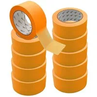ARLI Kreppband 10x Kreppband Goldband 50 mm x 50m Acrylat ECO (10er Set, 10-St., Rollen) Acrylat Abdeckbänder für Maler und Lackierer economy
