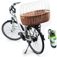 Aumüller Tierfahrradkorb Fahrrad-Tierkorb mit Halter, L: 68 cm + Schutzhaube, Gepäckträgermo...