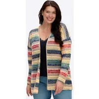 Sieh an! Strickjacke Ajour-Strickjacke Langarm Ajour