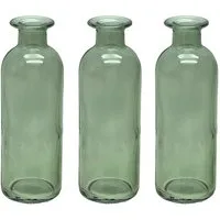 ZauberDeko Dekovase Vase Grün Salbeigrün Glas Blumenvase Dekovasen 3 fach sortiert