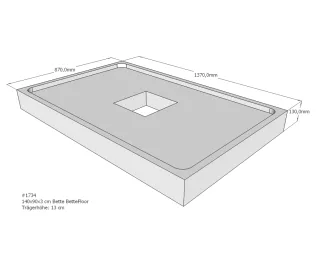 Neuesbad Wannenträger für Bette Floor 1400x900 SD22835