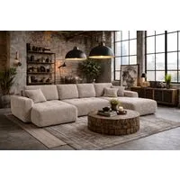 Kaiser Möbel Ecksofa mit Schlaffunktion und Bettkasten, Sofa U-Form, Cordstoff Poso, Ivo U, Strapazierfähiger Cordstoff,Hoher Sitz- und Schlafkomfort