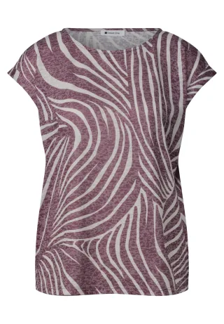 Street One - Dropped Shoulder Shirt im Ausbrenner-Look rustic rouge - Gr. - 38
