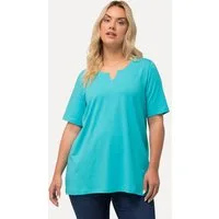 Ulla Popken T-Shirt T-Shirt A-Linie Tunika-Ausschnitt Halbarm