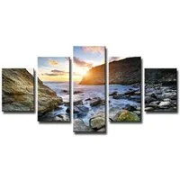 Visario Bild 5 er Set auf Leinwand, sofort aufhängbar, gerahmt, 160 x 80 cm, 5553