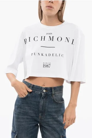 Kurzes GENYA T-Shirt mit Oversized Fit in Weiß