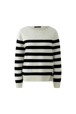 Oui - Pullover white black - Gr. - 38