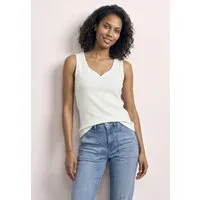 STREET ONE Ripptanktop Style Gania Sommer-Top mit Herzausschnitt