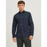 Jack & Jones Langarmhemd JJJOE SHIRT LS PLAIN Materialmix, slim fit