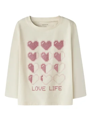 NAME IT - NMFLARAINE LS TOP Antique White - Gr. - 92