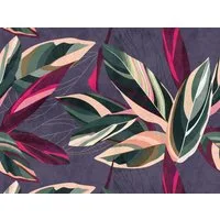 living walls Fototapete The Wall, glatt, floral, natürlich, botanisch, Fototapete Blätter Tapete Dschungel Pink Tapeten Wohnzimmer Design