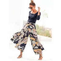 LASCANA Hosenrock mit extra weitem Bein grafischer Druck, Culotte, weites Bein, Sommerhose, Schlupfhose