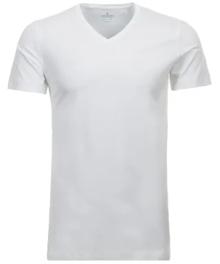 RAGMAN - 2 T-Shirt Doppelpack Bodyfit mit V-Ausschnitt weiss - Gr. - XL